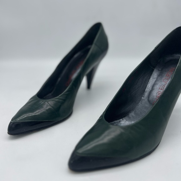 Vintage Charles Jourdan Dark Green Pumps - Picture 5 of 11